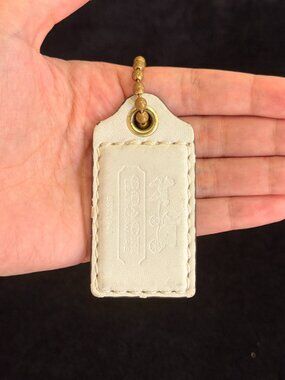 3" Large Y2K Coach Leather Key Fob Bag Charm Keychain Hang Tag/Hangtag